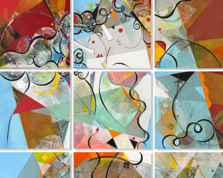 Le souffle qui traverse les couleurs - Original Acrylic Painting on Canvas - 29.5 x 29.5 in
